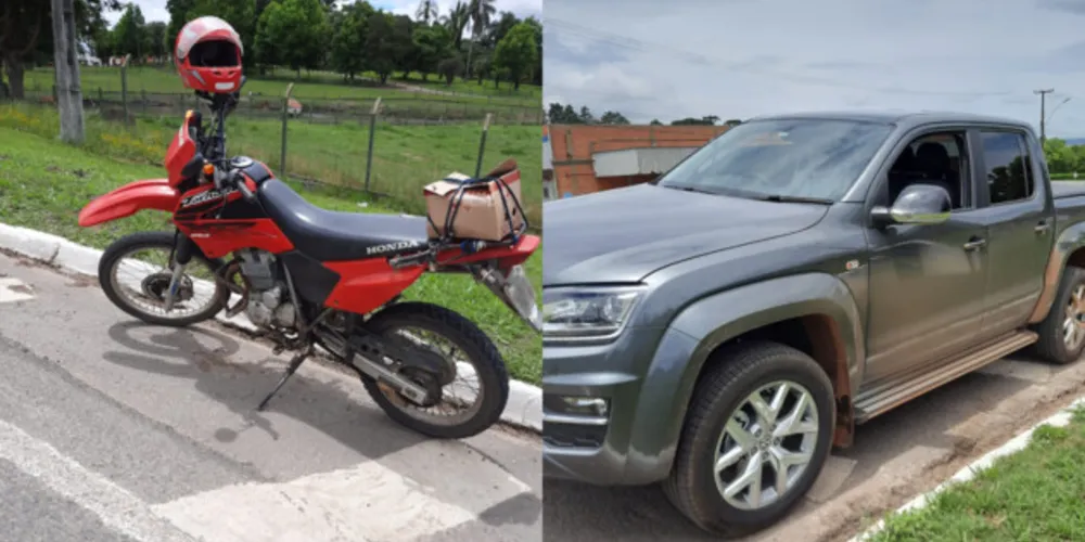 Honda XR 250 e VW/Amarok, ambos com placas de Castro, se envolveram no acidente