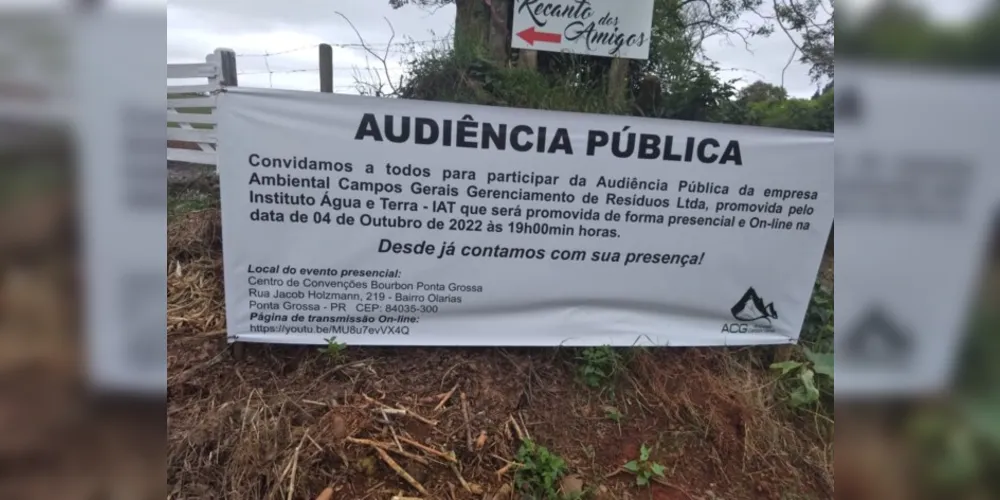 Banner avisando sobre o evento teria sido publicado horas antes da audiência, afirmam moradores