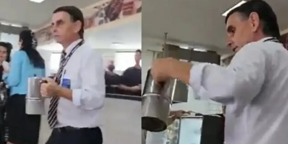 Internautas têm destacado a semelhança do garçom com o presidente da República