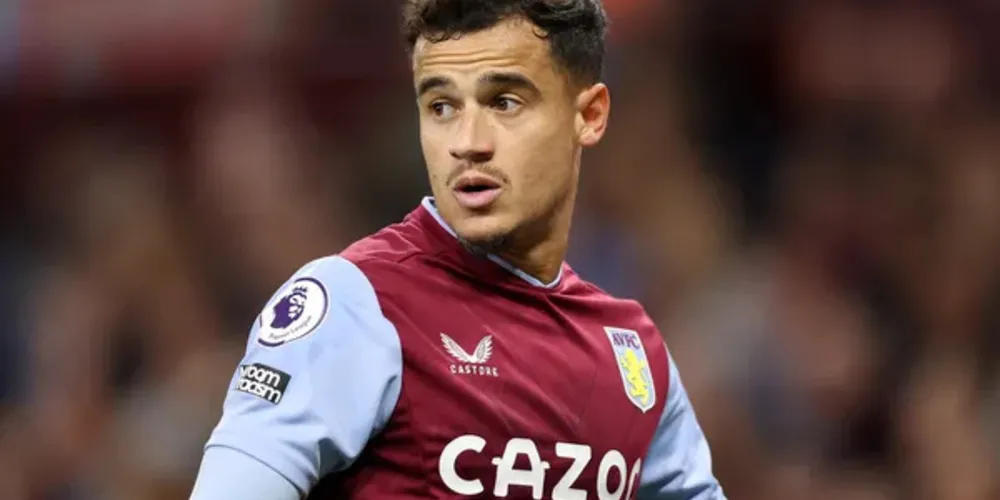 Philippe Coutinho em ação na vitória do Aston Villa contra o Southampton.