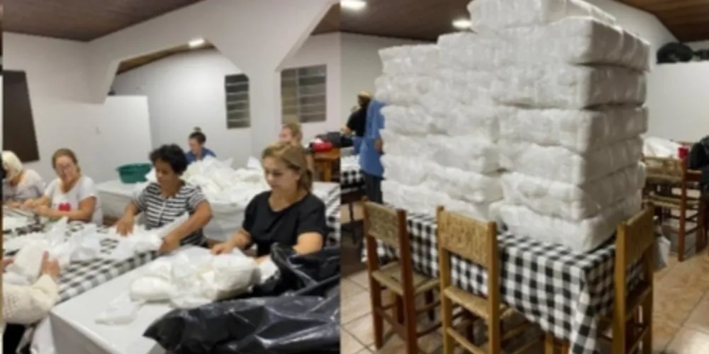 Voluntários produzem fraldas para as pessoas mais necessitadas de Ponta Grossa