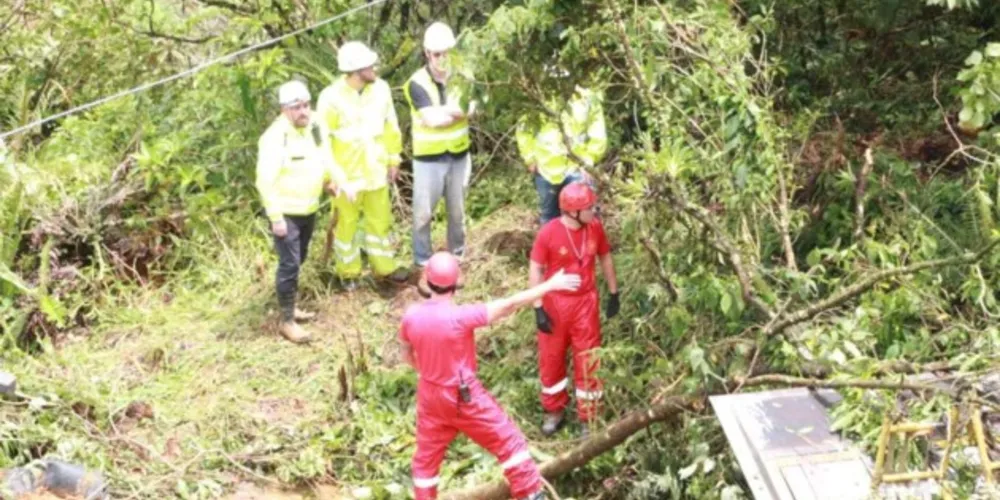 Várias equipes estão realizando as atividades em busca de possíveis sobreviventes da tragédia