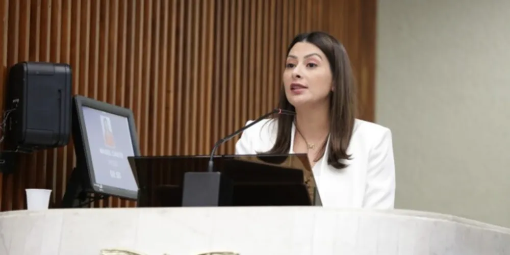 Mabel Canto, deputada estadual, durante sessão da Assembleia Legislativa.