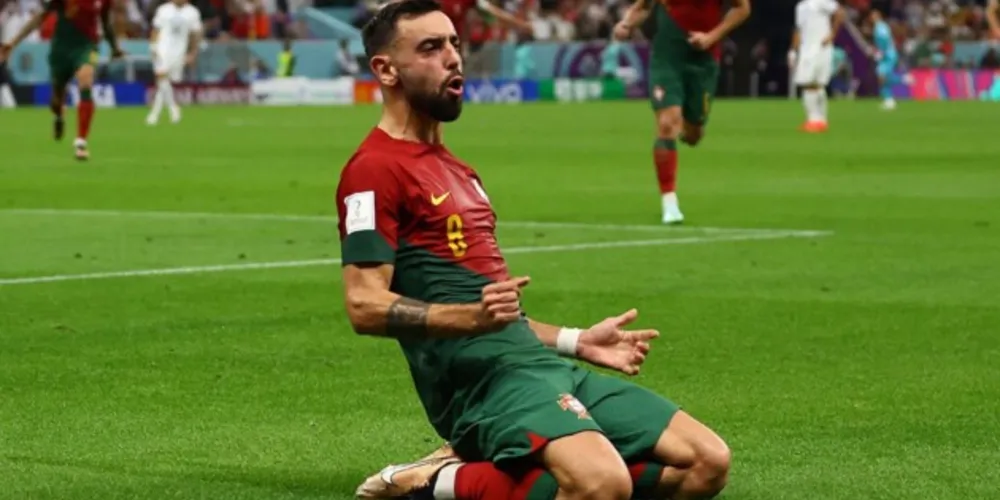 Bruno Fernandes foi o principal destaque da Seleção de Portugal na vitória desta segunda-feira (28)