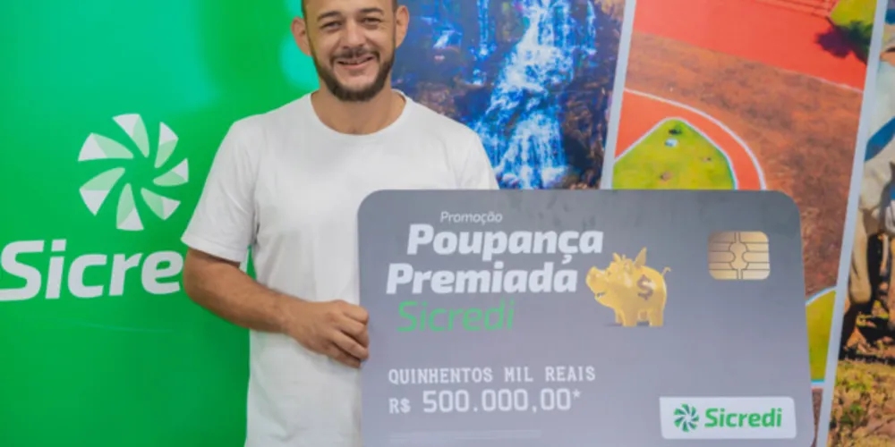 Investindo na poupança, o associado Sandro Costa foi contemplado com o prêmio de R$ 500 mil, sorteado em outubro