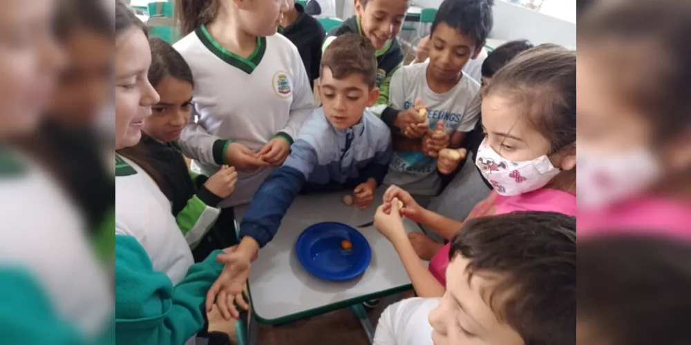 Esta aula específica foi uma experiência muito divertida e enriquecedora para a turma toda, pois todos se sentiram envolvidos e curiosos em ajudar e descobrir como e por que a transformação reversível acontece em alguns alimentos e em outros não