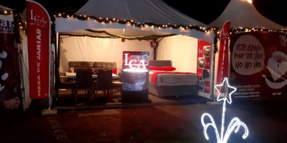 Empresa está com um estande apresentando ofertas e condições especiais aos visitantes