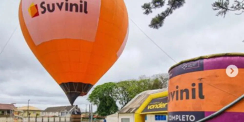 Serão 10 minutos de voo de balão, com direito a um cenário 360º da cidade de Ponta Grossa