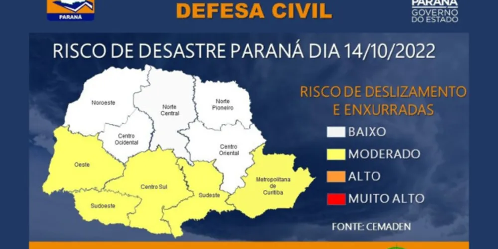 De acordo com o Simepar, a sexta-feira (14) amanheceu com tempo bastante instável no Paraná
