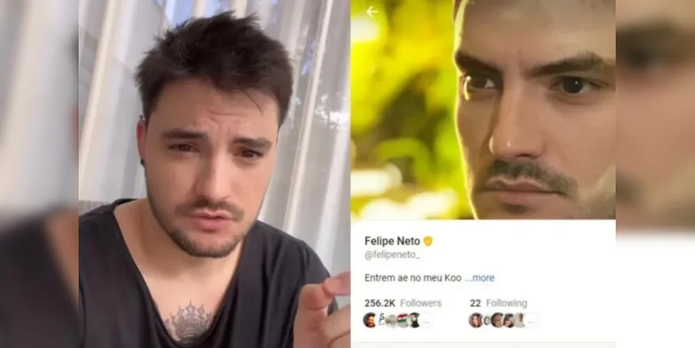 Influencer Felipe Neto acumula centenas de milhares de seguidores no seu Koo