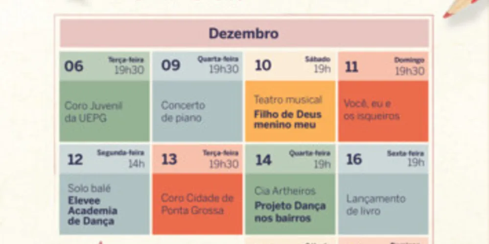 As atividades são abertas ao público e gratuitas na Proex, localizado na Praça Marechal Floriano Peixoto, 129, centro de Ponta Grossa