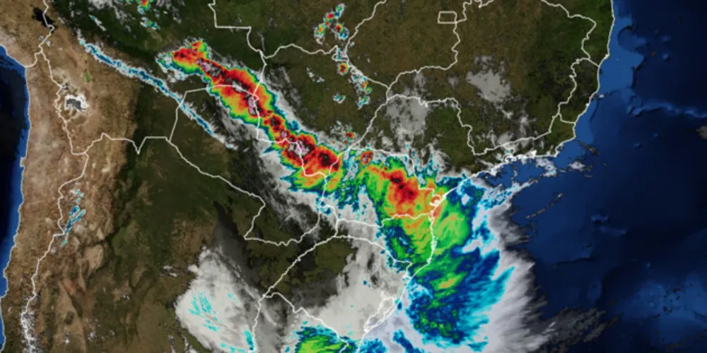 Imagem de satélite mostra instabilidade do tempo nesta quinta-feira (6)
