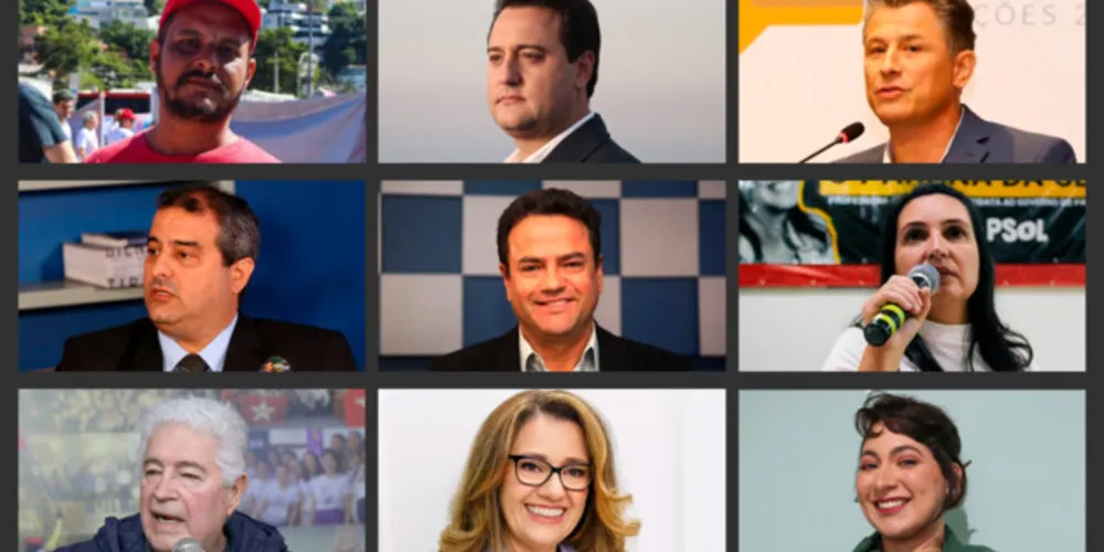 Adriano (PCO), Ratinho (PSD), Gomyde (PDT), Joni (DC), Ivan (PSTU), Angela (Psol), Requião (PT), Solange (PMN) e Vivi (PCB) disputam a eleição