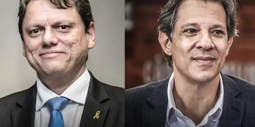 Tarcísio recebeu 42,59% do total de votos válidos. Haddad recebeu 35,46% e também vai para o 2º turno