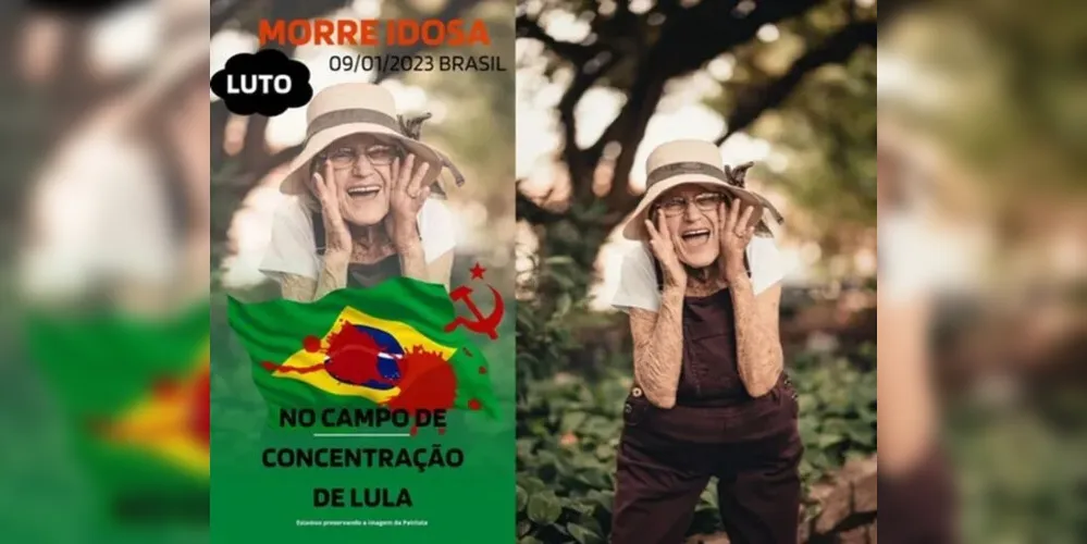 Circula nas redes sociais a falsa notícia de que Deolinda teria morrido após ter sido detida no acampamento bolsonarista em Brasília