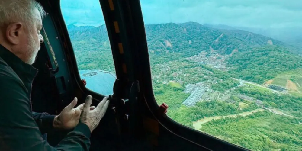 Luiz Inácio Lula da Silva, presidente da República, em visita a São Sebastião