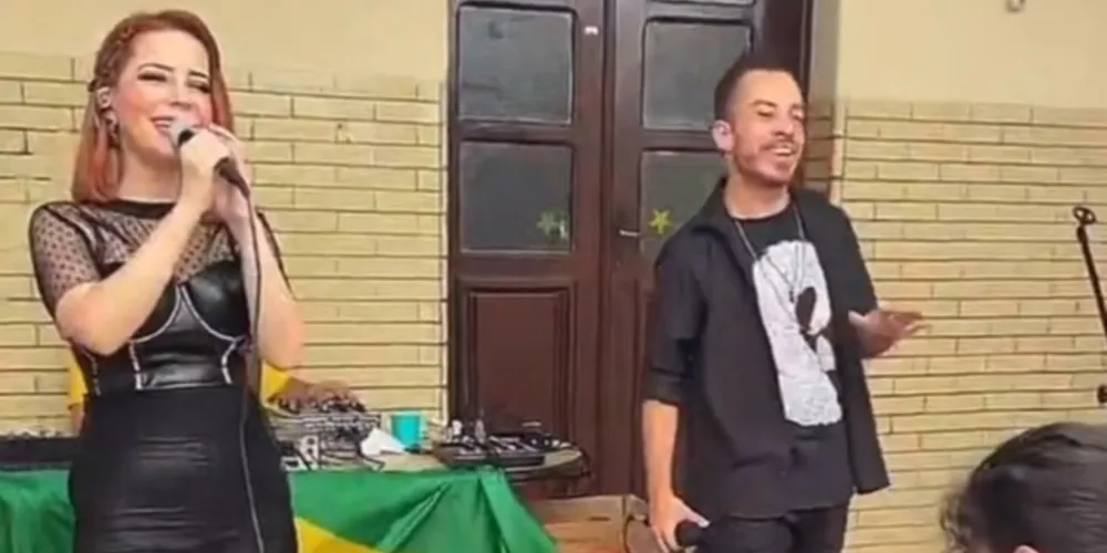 Natiare Azevedo e Fernando Carvalho Pego, sósias da dupla Sandy e Junior, são os animadores de festa