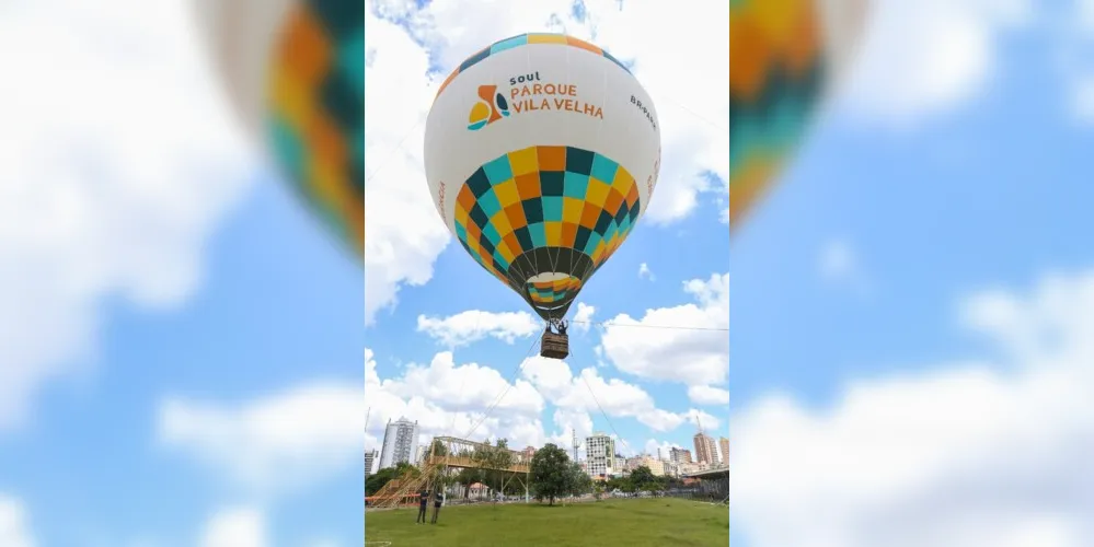 Balão estacionário (foto) estará no Parque neste domingo