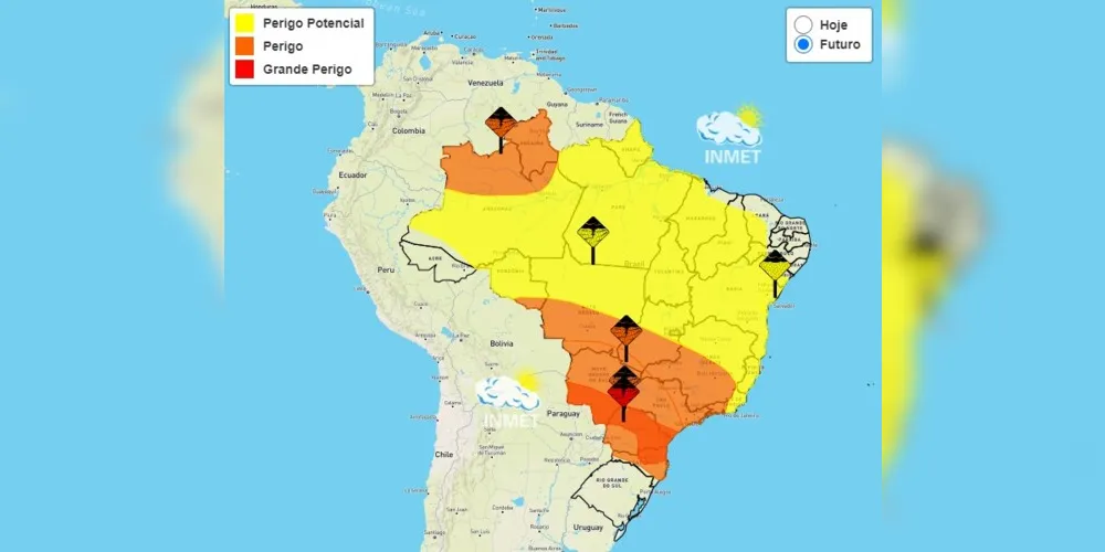 De acordo com o Instituto, o aviso é válido para as próximas 24 horas.