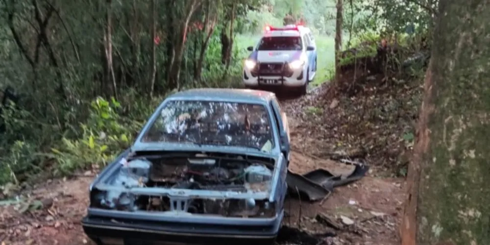 Carro foi encontrado por uma equipe da Guarda Municipal já bastante 'depenado'.