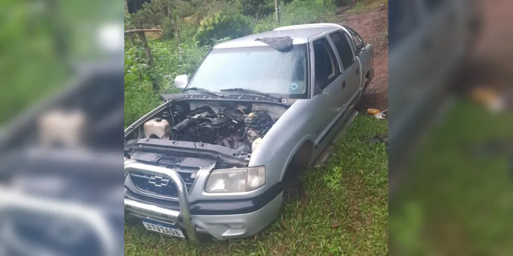 Picape foi encontrada em uma propriedade rural em Castro