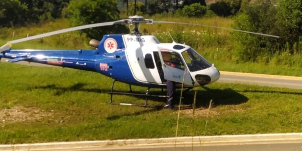Criança foi socorrida ainda com vida por um helicóptero do Samu