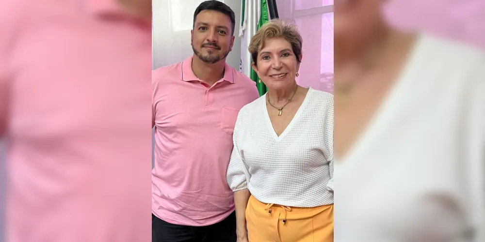 Ede Pimentel e a Prefeita Elizabeth Schmidt no anúncio realizado hoje (17)