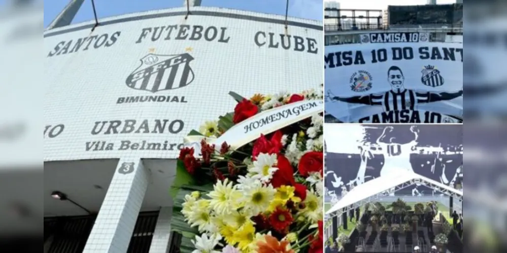 Preparação do estádio da Vila Belmiro, em Santos, para o velório de Pelé