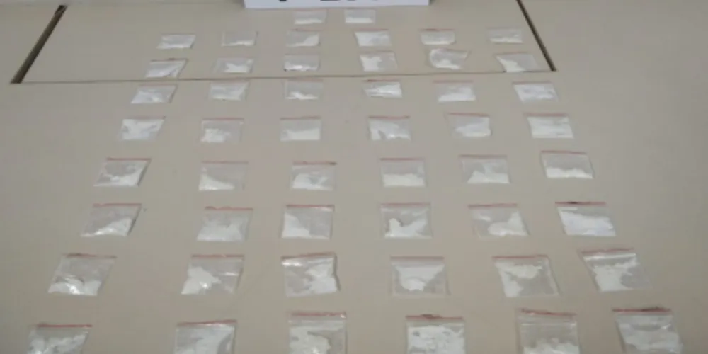 Na Palmeirinha, a prisão foi de 50 envelopes de cocaína (foto)