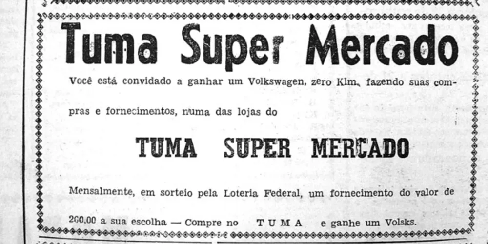 Propaganda do Supermercado Tuma, publicada no JM em 13 de abril de 1971