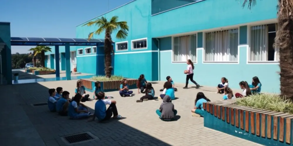 Alunos prestaram homenagem ao primeiro ano da instituição