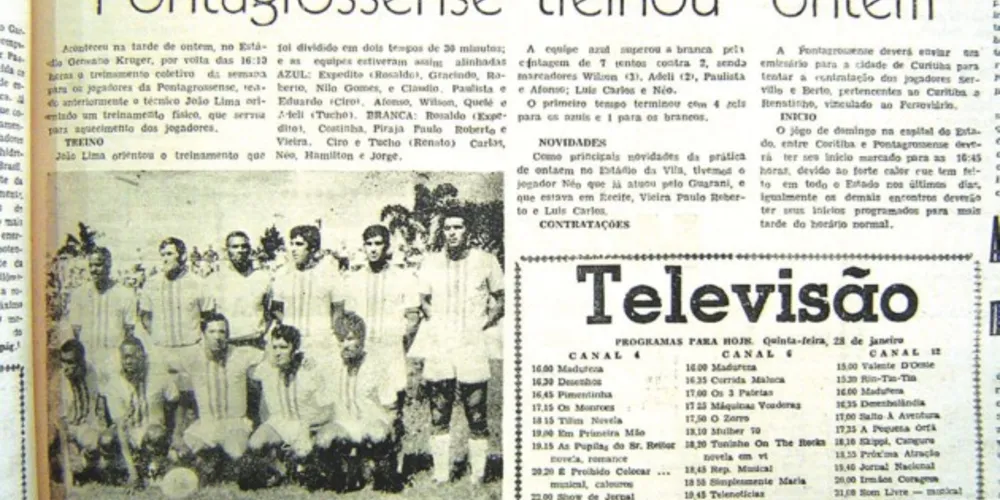 Matéria sobre a Pontagrossense, publicada pelo JM em 28 de janeiro de 1971