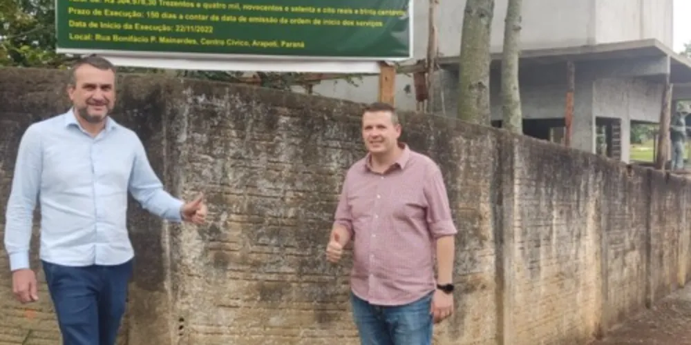 Prefeito Irani Barros (PSD) e o vice Potinho (MDB) estiveram presentes nas obras