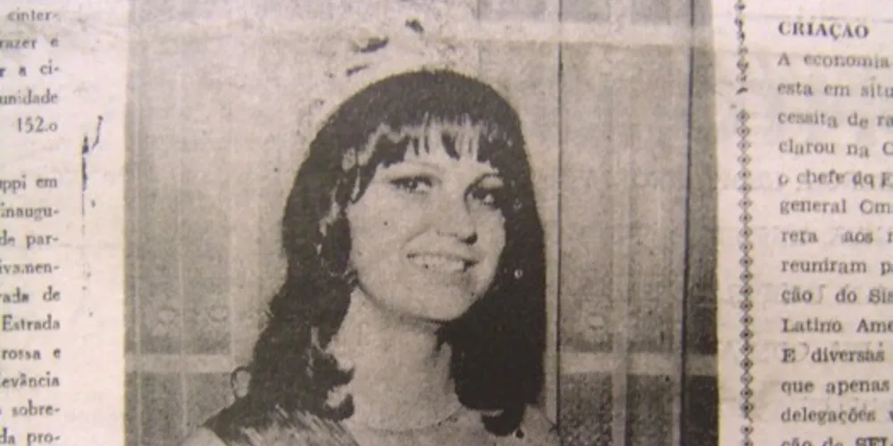 Matéria sobre a escolha da Rainha da Soja, publicada pelo JM em 03 de agosto de 1975