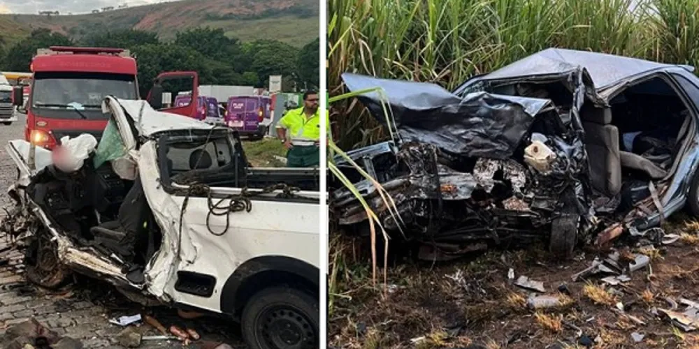 Colisão frontal entre carros aconteceu no sábado (1)