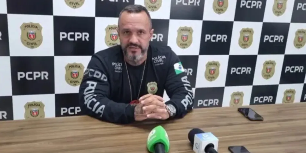 Nilson Diniz, da Delegacia da Polícia Civil de Paranaguá, concedeu entrevista coletiva