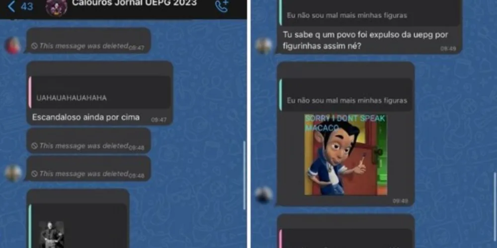 As mensagens teriam circulado na manhã de quinta-feira (23)