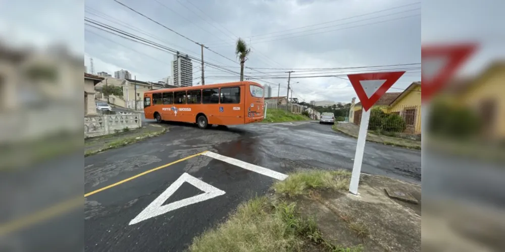 Cruzamento recebeu sinalização nessa segunda-feira