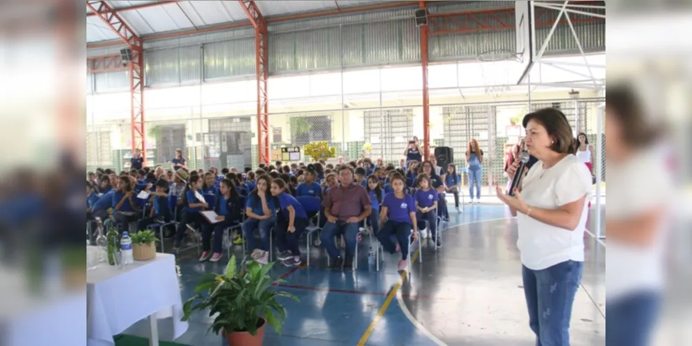 A escola instalou três colmeias, duas para abelhas da espécie jataí e outra para abelhas da espécie mandaçaia