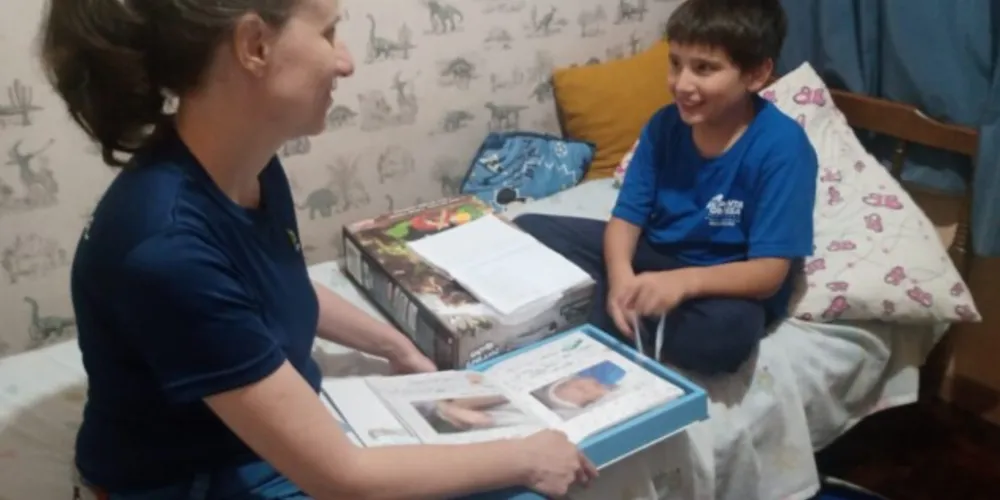 Parte da atividade consistiu em os alunos conversarem com seus familiares sobr o tema