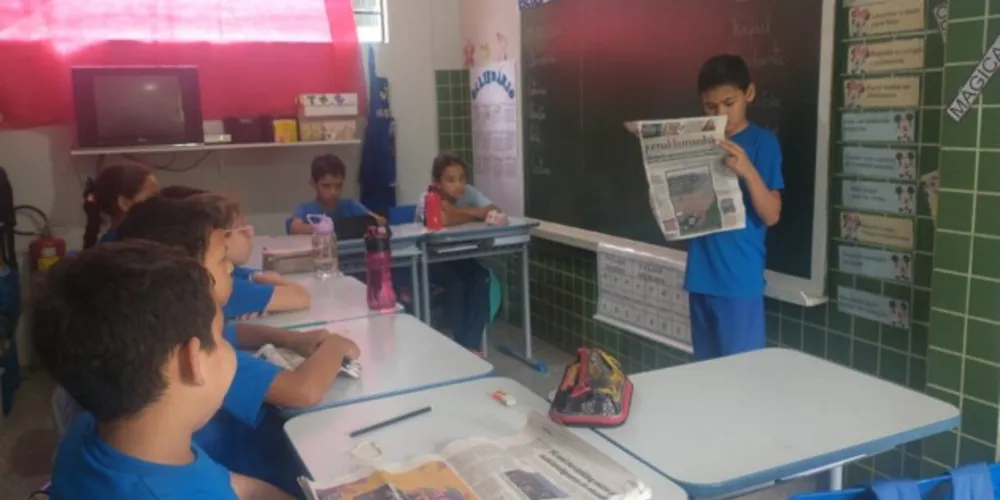A aula foi baseada em uma edição diária do Jornal da Manhã, impresso diário do Grupo aRede