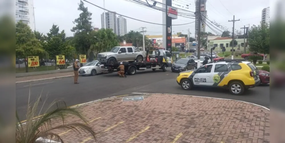 Veículo foi guinchado e levado ao pátio do 1º BPM