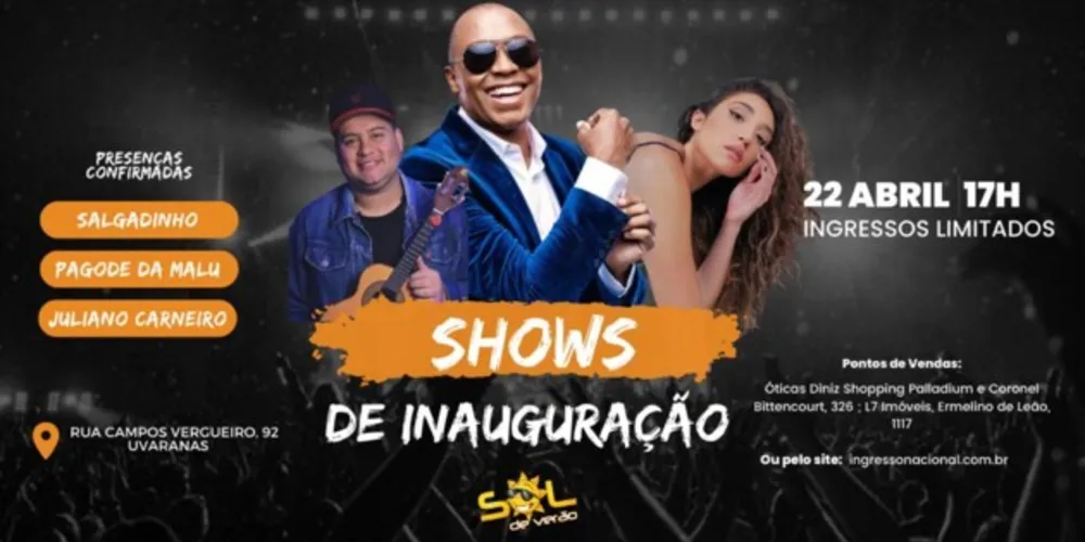 Inauguração do Bar Sol de Verão contará com shows nacionais