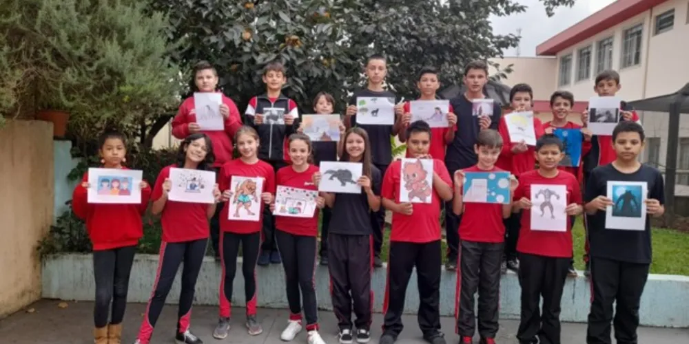 Os alunos elaboraram releituras das crônicas selecionadas com textos e ilustrações