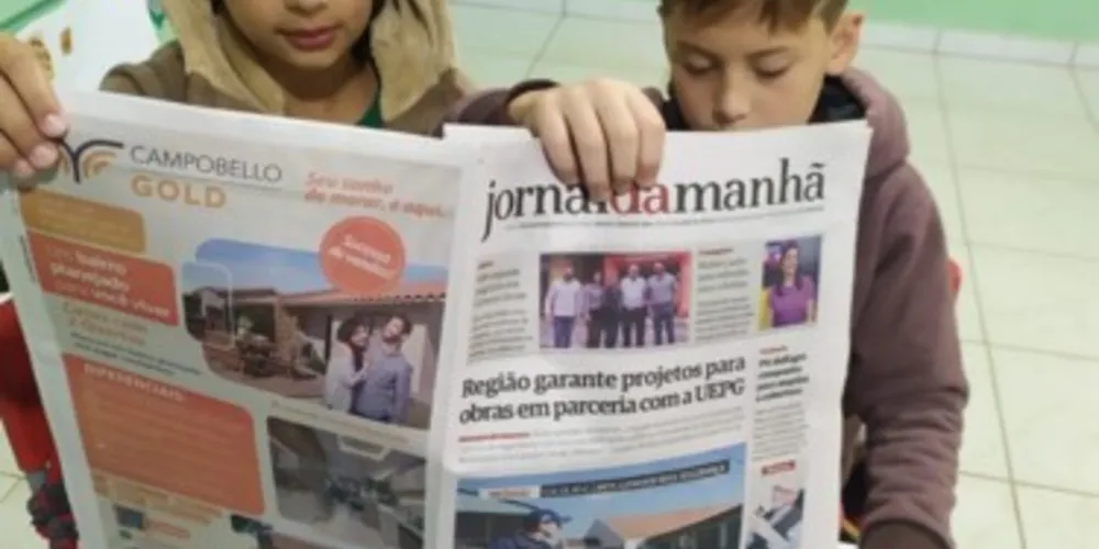 Os alunos se inspiraram na videoaula do projeto Vamos Ler sobre o dia do jornalista e em uma edição do Jornal da Manhã