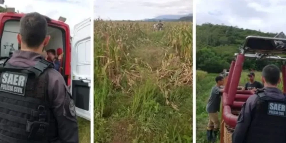 Balão tentou passar entre dois morros