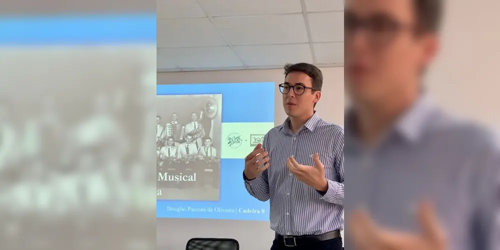 Douglas Passoni de Oliveira, quando da exposição de sua pesquisa sobre o resgate e catalogação do Acervo Histórico Musical de Palmeira