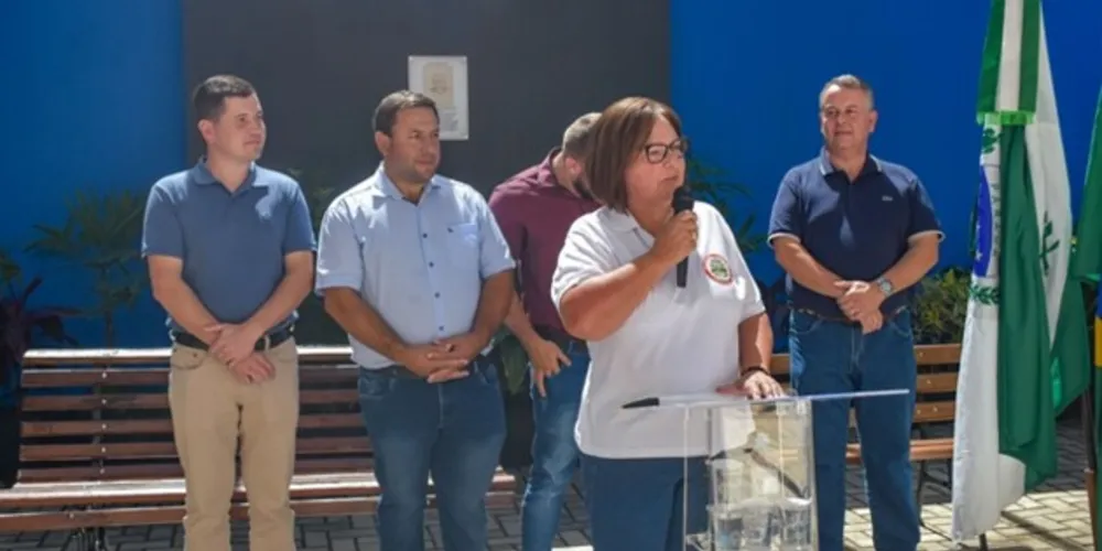 Durante a abertura da galeria, a prefeita Alcione Lemos (União) prestou contas sobre a obra