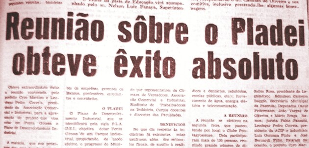 Matéria publicada no JM de 14 de agosto de 1969, destacando uma das reuniões preparatórias do PLADEI