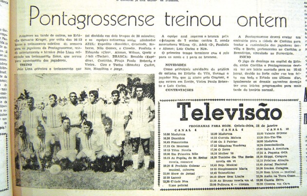 Matéria sobre a Pontagrossense, publicada pelo JM em 28 de janeiro de 1971